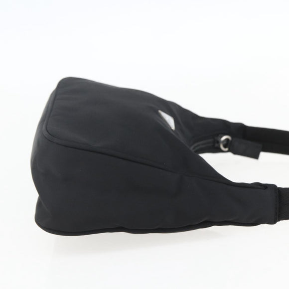 PRADA Hand Bag Nylon Black Silver Auth 153589V