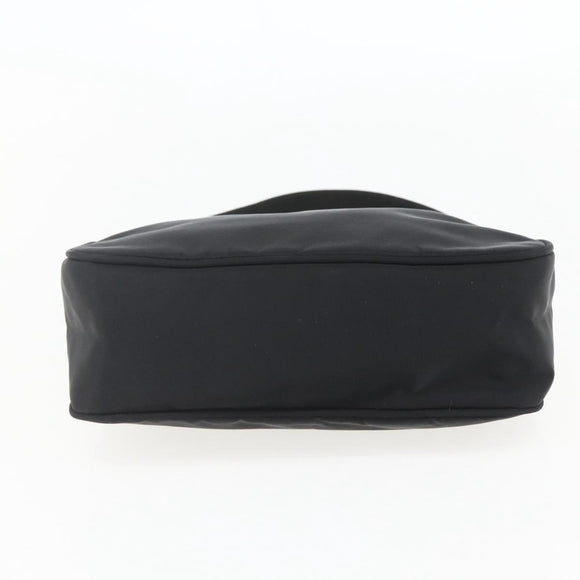 PRADA Hand Bag Nylon Black Silver Auth 153589V