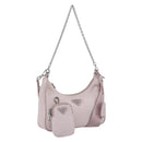PRADA RE-Edition 2005 Shoulder Bag Nylon 2way Pink Silver Auth 153590V-1