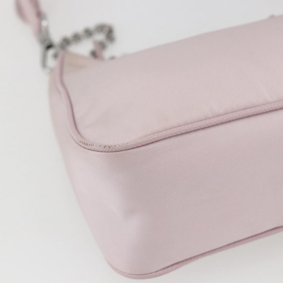 PRADA RE-Edition 2005 Shoulder Bag Nylon 2way Pink Silver Auth 153590V