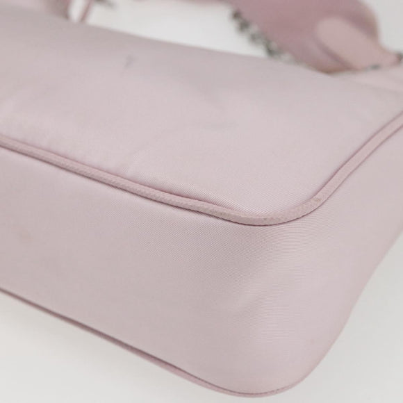 PRADA RE-Edition 2005 Shoulder Bag Nylon 2way Pink Silver Auth 153590V
