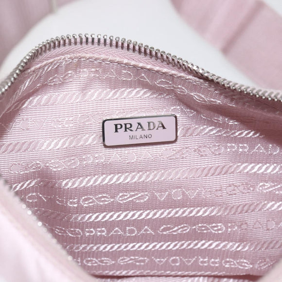 PRADA RE-Edition 2005 Shoulder Bag Nylon 2way Pink Silver Auth 153590V