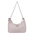 PRADA RE-Edition 2005 Shoulder Bag Nylon 2way Pink Silver Auth 153590V-13