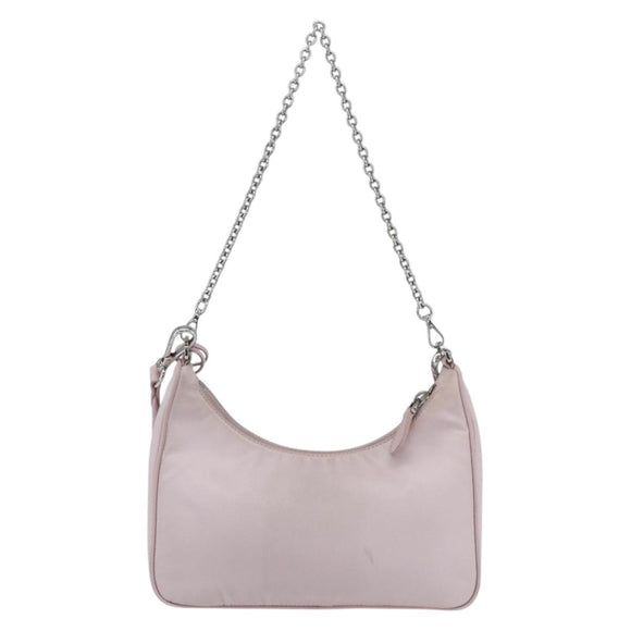 PRADA RE-Edition 2005 Shoulder Bag Nylon 2way Pink Silver Auth 153590V