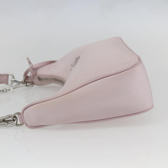 PRADA RE-Edition 2005 Shoulder Bag Nylon 2way Pink Silver Auth 153590V