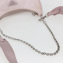 PRADA RE-Edition 2005 Shoulder Bag Nylon 2way Pink Silver Auth 153590V-7