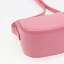 CELINE Triomphe Mini Claude Shoulder Pouch Calf Skin Pink Gold Auth 153596SAM-17