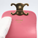 CELINE Triomphe Mini Claude Shoulder Pouch Calf Skin Pink Gold Auth 153596SAM-9