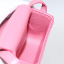 CELINE Triomphe Mini Claude Shoulder Pouch Calf Skin Pink Gold Auth 153596SAM-18