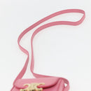 CELINE Triomphe Mini Claude Shoulder Pouch Calf Skin Pink Gold Auth 153596SAM-14