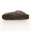 FENDI Zucca Canvas Mamma Baguette Shoulder Bag Black Brown Auth 153620SAV-5