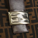 FENDI Zucca Canvas Mamma Baguette Shoulder Bag Black Brown Auth 153620SAV-19