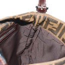 FENDI Zucca Canvas Mamma Baguette Shoulder Bag Black Brown Auth 153620SAV-23