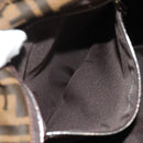 FENDI Zucca Canvas Mamma Baguette Shoulder Bag Black Brown Auth 153620SAV-26
