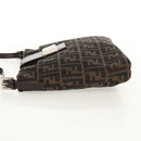 FENDI Zucca Canvas Mamma Baguette Shoulder Bag Black Brown Auth 153620SAV-3