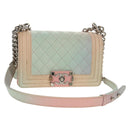 CHANEL Chain Boy Chanel Shoulder Bag Caviar Skin Rainbow CC Auth 153621SAM-1