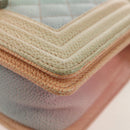 CHANEL Chain Boy Chanel Shoulder Bag Caviar Skin Rainbow CC Auth 153621SAM-13