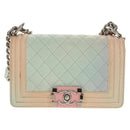 CHANEL Chain Boy Chanel Shoulder Bag Caviar Skin Rainbow CC Auth 153621SAM-2