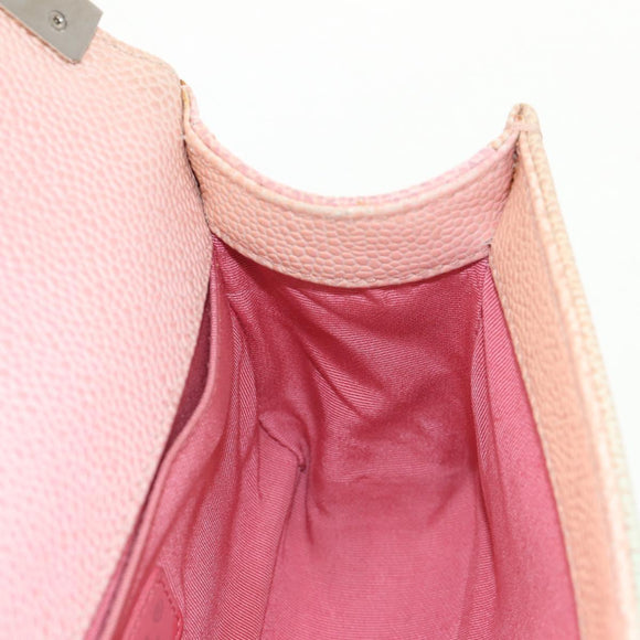 CHANEL Chain Boy Chanel Shoulder Bag Caviar Skin Rainbow CC Auth 153621SAM