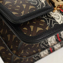 BURBERRY TB Monogram Shoulder Bag PVC Gold Brown 8031708 Auth 153622SM-11