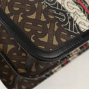 BURBERRY TB Monogram Shoulder Bag PVC Gold Brown 8031708 Auth 153622SM-13