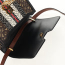 BURBERRY TB Monogram Shoulder Bag PVC Gold Brown 8031708 Auth 153622SM-16