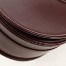 CARTIER Must Line Shoulder Bag Leather Bordeaux Gold Auth 153624V-11