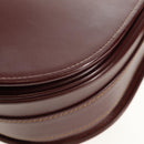 CARTIER Must Line Shoulder Bag Leather Bordeaux Gold Auth 153624V-12