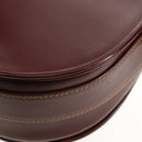 CARTIER Must Line Shoulder Bag Leather Bordeaux Gold Auth 153624V-14