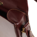 CARTIER Must Line Shoulder Bag Leather Bordeaux Gold Auth 153624V-17