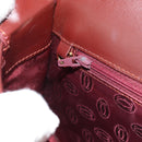 CARTIER Must Line Shoulder Bag Leather Bordeaux Gold Auth 153624V-22