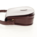 CARTIER Must Line Shoulder Bag Leather Bordeaux Gold Auth 153624V-4