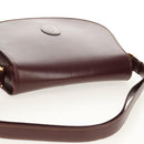CARTIER Must Line Shoulder Bag Leather Bordeaux Gold Auth 153624V-6