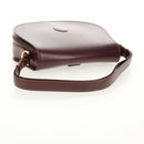 CARTIER Must Line Shoulder Bag Leather Bordeaux Gold Auth 153624V-7