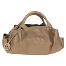 LOEWE Hand Bag Leather Gold Metallic brown Auth 153627V-1