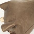 LOEWE Hand Bag Leather Gold Metallic brown Auth 153627V-8