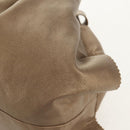 LOEWE Hand Bag Leather Gold Metallic brown Auth 153627V-15