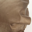 LOEWE Hand Bag Leather Gold Metallic brown Auth 153627V-17