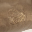 LOEWE Hand Bag Leather Gold Metallic brown Auth 153627V-18