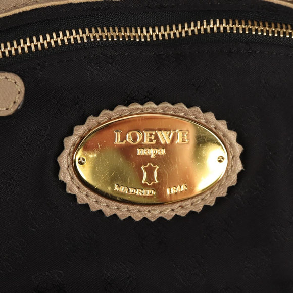 LOEWE Hand Bag Leather Gold Metallic brown Auth 153627V