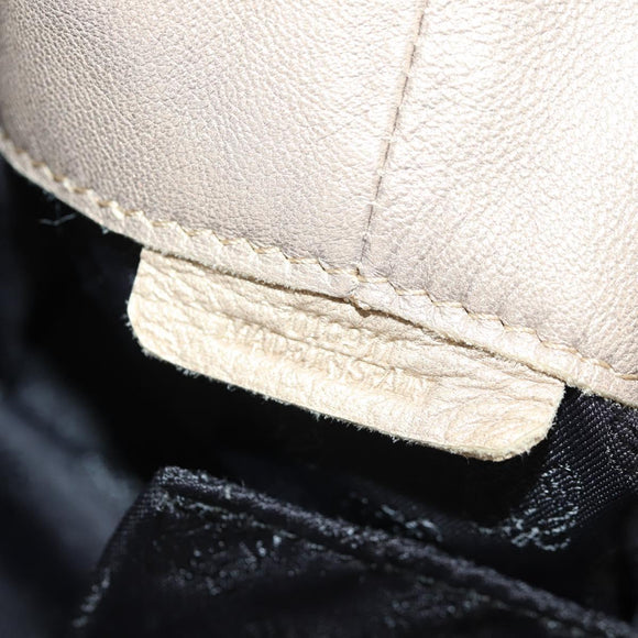 LOEWE Hand Bag Leather Gold Metallic brown Auth 153627V