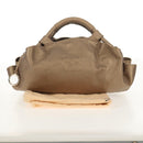 LOEWE Hand Bag Leather Gold Metallic brown Auth 153627V-12