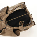 LOEWE Hand Bag Leather Gold Metallic brown Auth 153627V-6