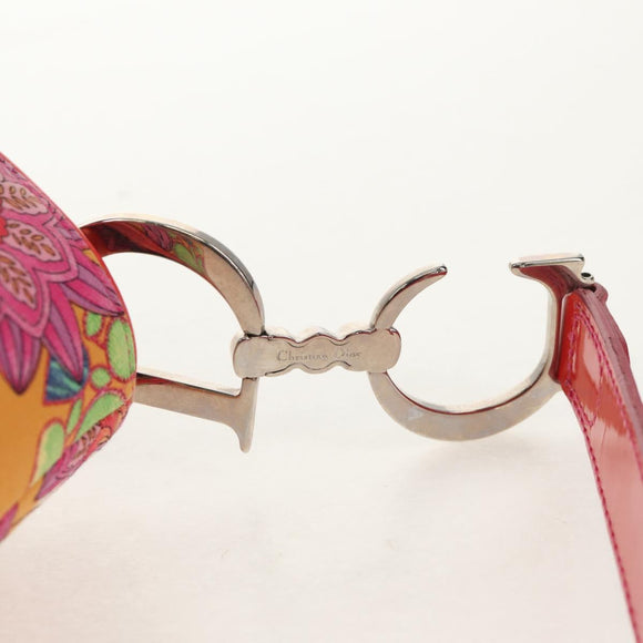 Christian Dior Saddle Shoulder Bag Canvas Pink Silver Auth 153630SAV