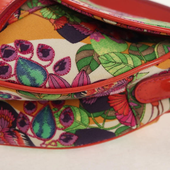 Christian Dior Saddle Shoulder Bag Canvas Pink Silver Auth 153630SAV