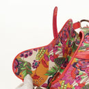 Christian Dior Saddle Shoulder Bag Canvas Pink Silver Auth 153630SAV-19