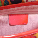 Christian Dior Saddle Shoulder Bag Canvas Pink Silver Auth 153630SAV-20