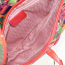 Christian Dior Saddle Shoulder Bag Canvas Pink Silver Auth 153630SAV-21