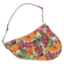 Christian Dior Saddle Shoulder Bag Canvas Pink Silver Auth 153630SAV-3