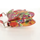 Christian Dior Saddle Shoulder Bag Canvas Pink Silver Auth 153630SAV-4